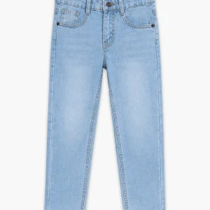 Boys' Light Blue Ice Wash Denim Jeans – Trendy & Soft Comfort